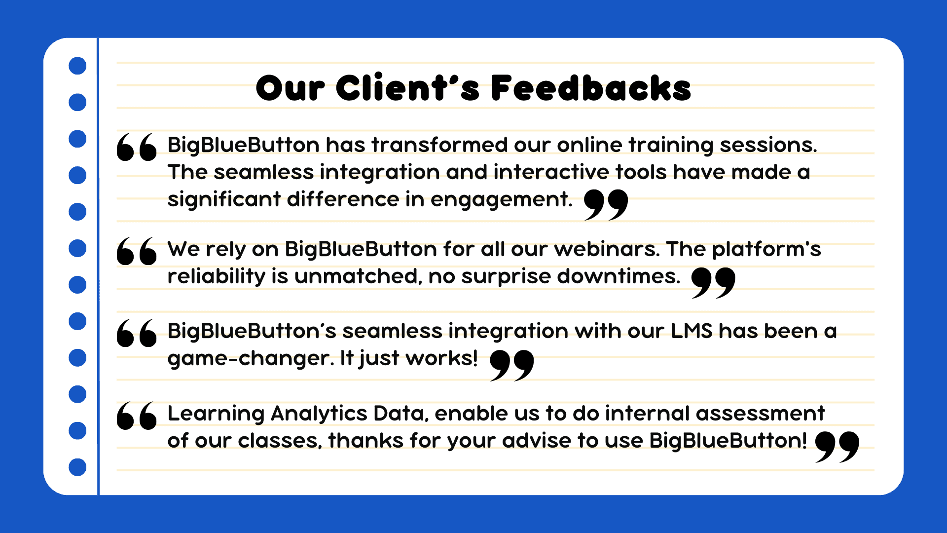 Client feedback collage