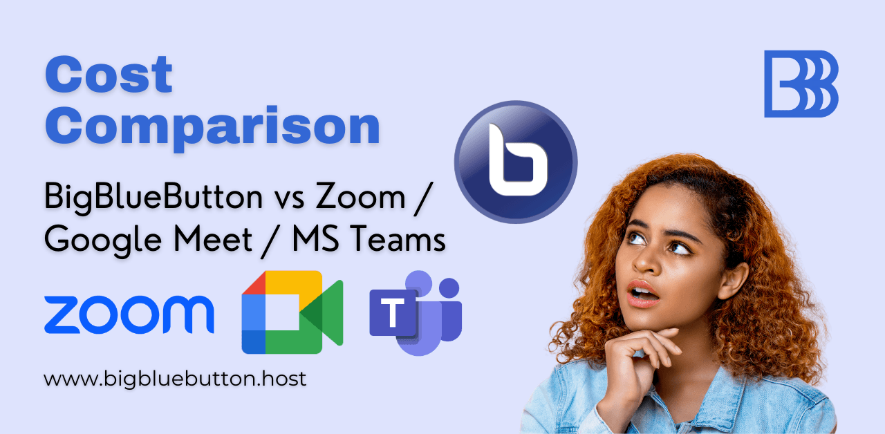 BigBlueButton vs Zoom / GMeet / Teams Cost Comparison