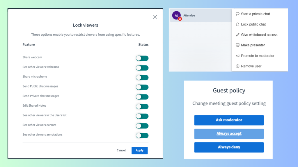 Moderation and security controls